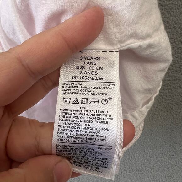 GAP Kids Toddler Girl Dress Size 3 years Sleeveless Flutter Stripe Eyelet Trim - Picture 8 of 8